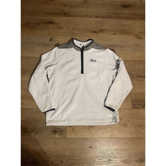 Nike Therma Fit Men’s White Mock Neck Pull Over Fleece Sweater Size XL - Picture 1 of 3